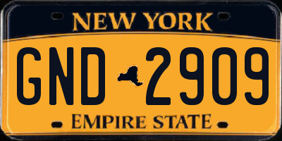 NY license plate GND2909