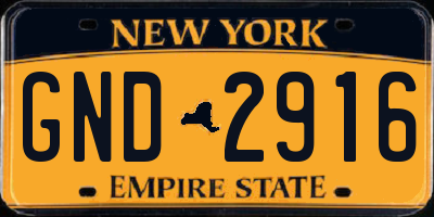 NY license plate GND2916