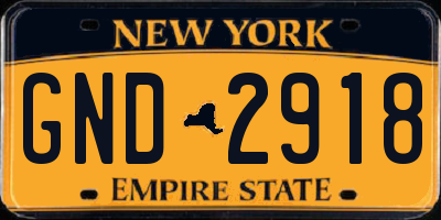 NY license plate GND2918