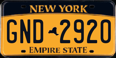 NY license plate GND2920