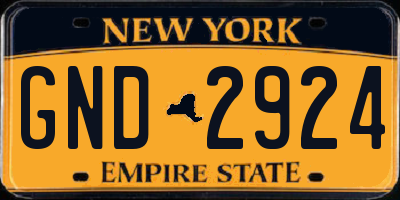 NY license plate GND2924