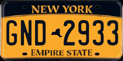 NY license plate GND2933