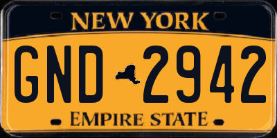 NY license plate GND2942