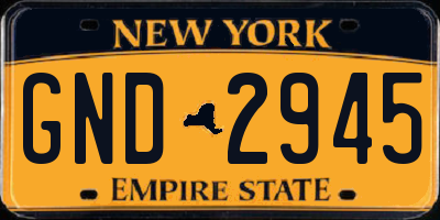 NY license plate GND2945