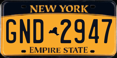 NY license plate GND2947