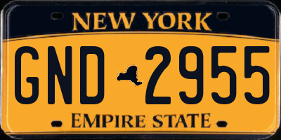 NY license plate GND2955