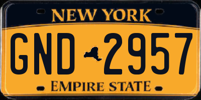 NY license plate GND2957