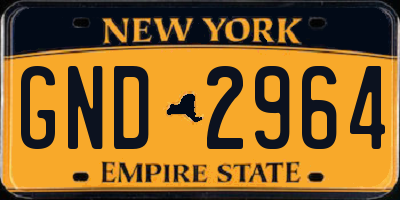NY license plate GND2964
