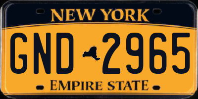 NY license plate GND2965