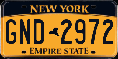 NY license plate GND2972