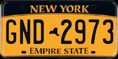 NY license plate GND2973