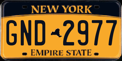 NY license plate GND2977