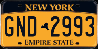 NY license plate GND2993