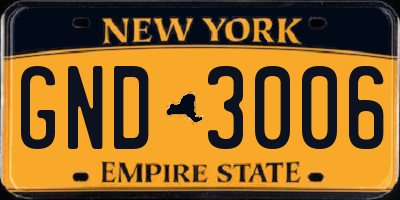 NY license plate GND3006