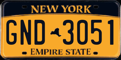 NY license plate GND3051