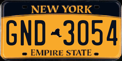 NY license plate GND3054