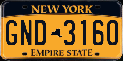 NY license plate GND3160