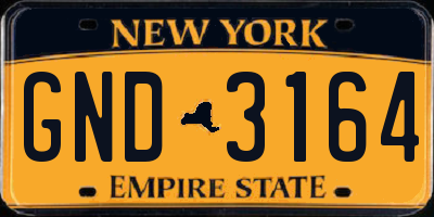 NY license plate GND3164