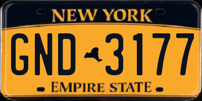 NY license plate GND3177