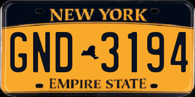 NY license plate GND3194