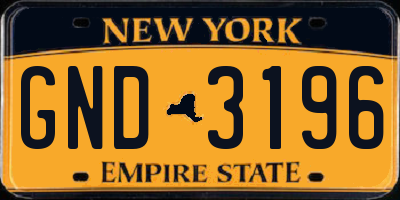 NY license plate GND3196