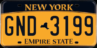 NY license plate GND3199
