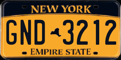NY license plate GND3212