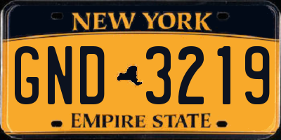 NY license plate GND3219