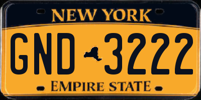 NY license plate GND3222