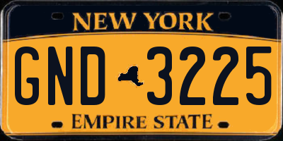 NY license plate GND3225