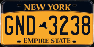 NY license plate GND3238