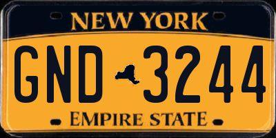 NY license plate GND3244