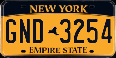 NY license plate GND3254