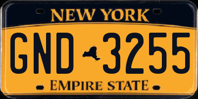 NY license plate GND3255