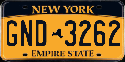NY license plate GND3262