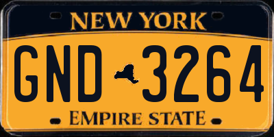 NY license plate GND3264