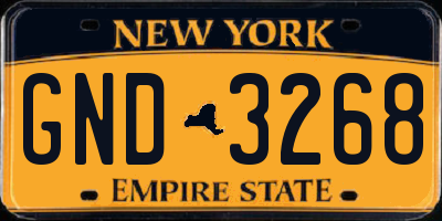 NY license plate GND3268