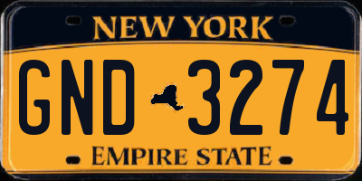 NY license plate GND3274