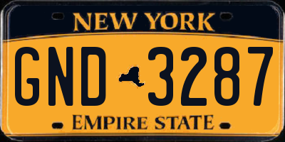 NY license plate GND3287
