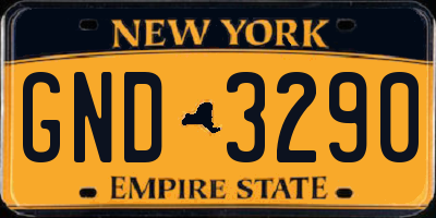 NY license plate GND3290