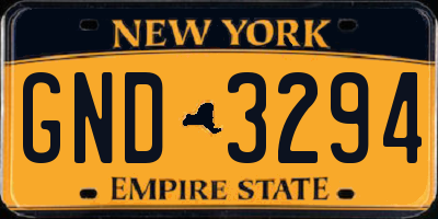 NY license plate GND3294