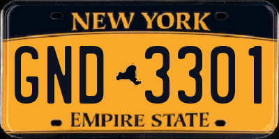 NY license plate GND3301