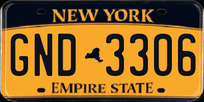 NY license plate GND3306