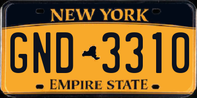 NY license plate GND3310