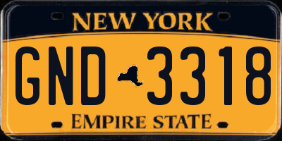 NY license plate GND3318