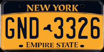 NY license plate GND3326