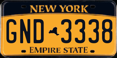 NY license plate GND3338