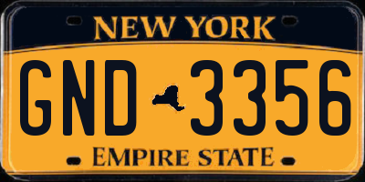 NY license plate GND3356