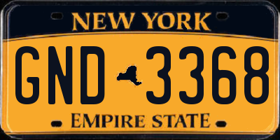 NY license plate GND3368