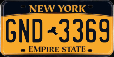 NY license plate GND3369